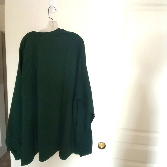 Men's Hanes tagles 3XL green long sleeve t-shirt with gold crown emblem NWOT - Picture 2 of 4